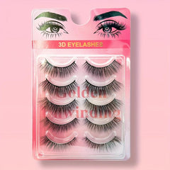 5 Pairs 3D Thick Mink Eyelashes Natural Curling Lashes