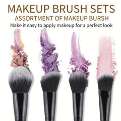 15pcs Makeup Brushes Set Natural Soft Synthetic Fiber Long Handle Cosmetics