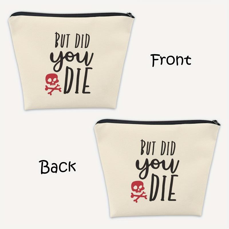 Funny Makeup Bag Halloween Gift For The Sister Letter Print Zipper Pouch
