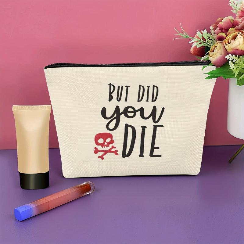 Funny Makeup Bag Halloween Gift For The Sister Letter Print Zipper Pouch
