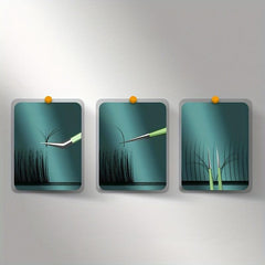 3pcs Pro Eyelash Extension Tweezers Set in Metal Case - Curved & Volume Lashes