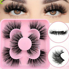 3 Pairs Cat Eye Lashes Faux Mink False Eyelashes Natural Wispy Look