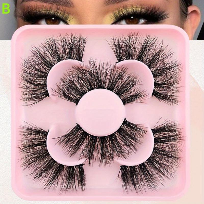 3 Pairs Cat Eye Lashes Faux Mink False Eyelashes Natural Wispy Look