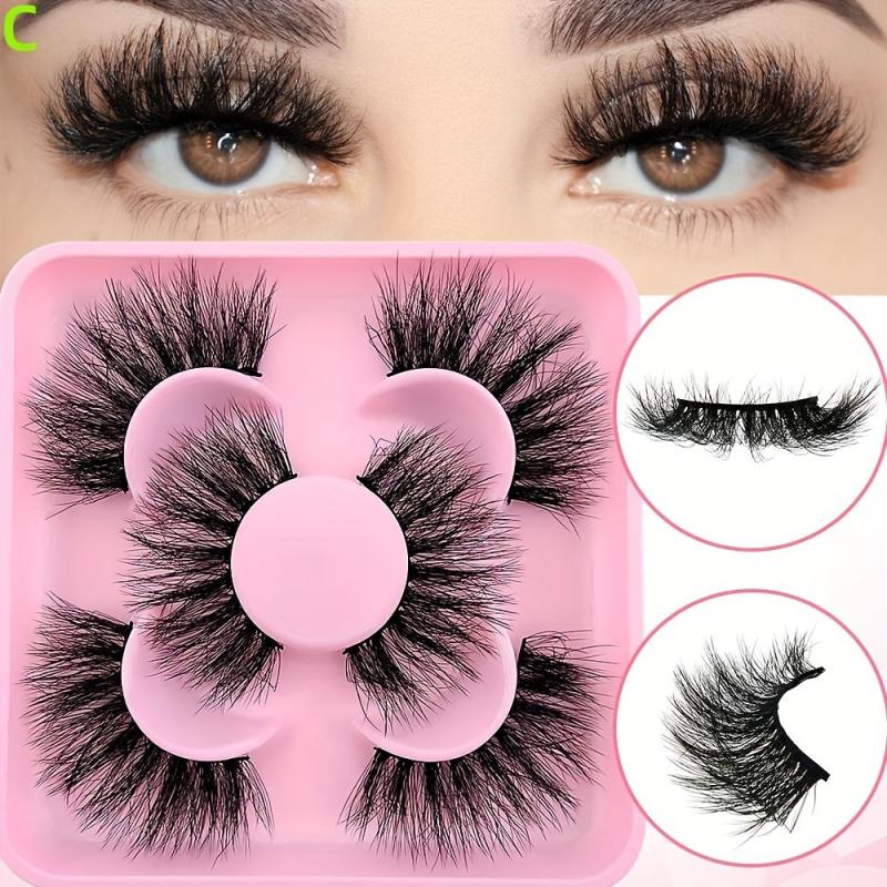 3 Pairs Cat Eye Lashes Faux Mink False Eyelashes Natural Wispy Look