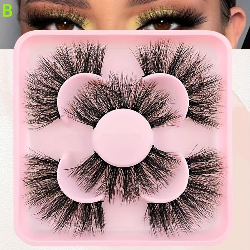 3 Pairs Cat Eye Lashes Faux Mink False Eyelashes Natural Wispy Look