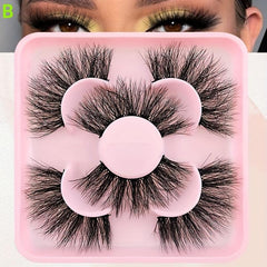 3 Pairs Cat Eye Lashes Faux Mink False Eyelashes Natural Wispy Look
