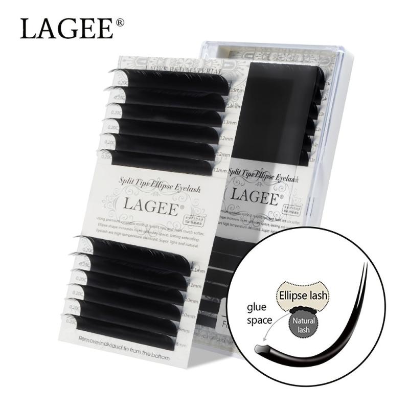 LAGEE Flat Ellipse Eyelashes Extension Matte Mink Split Tips