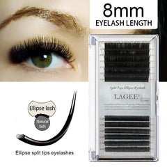 LAGEE Flat Ellipse Eyelashes Extension Matte Mink Split Tips
