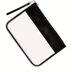 Clear PVC Flat Pouch PU Makeup Bag with Wristlet DIY Letter Bag