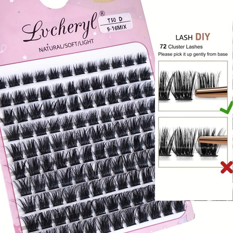 120 Clusters Lashes D Curling 9 16mm Mixed Length Fluffy False Eyelashes
