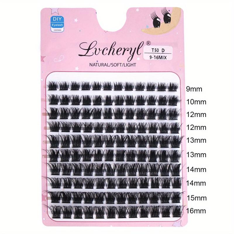 120 Clusters Lashes D Curling 9 16mm Mixed Length Fluffy False Eyelashes