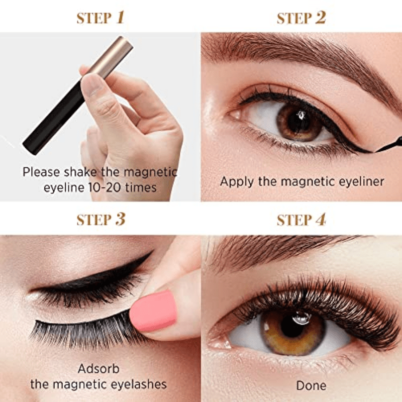 5 Pairs Magnetic Eyeliner And Eyelashes Kit Self Adhesive