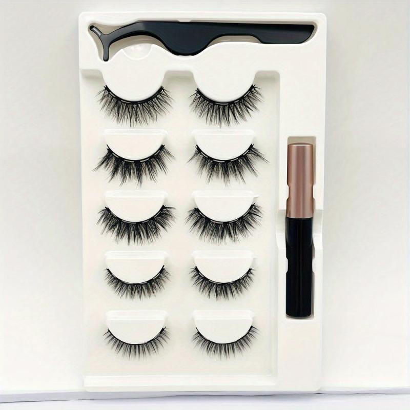 5 Pairs Magnetic Eyeliner And Eyelashes Kit Self Adhesive