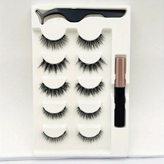 5 Pairs Magnetic Eyeliner And Eyelashes Kit Self Adhesive