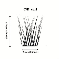 DIY Natural Effect C Curling 48 Clusters Individual False Eyelashes