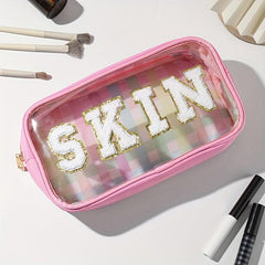 4pcs Waterproof Clear Letter Cosmetic Bag Makeup Pouch Toiletry Organizer