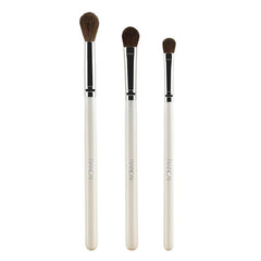 3pcs Eyeshadow Brushes Set with Soft Synthetic Hairs & Wood Handle