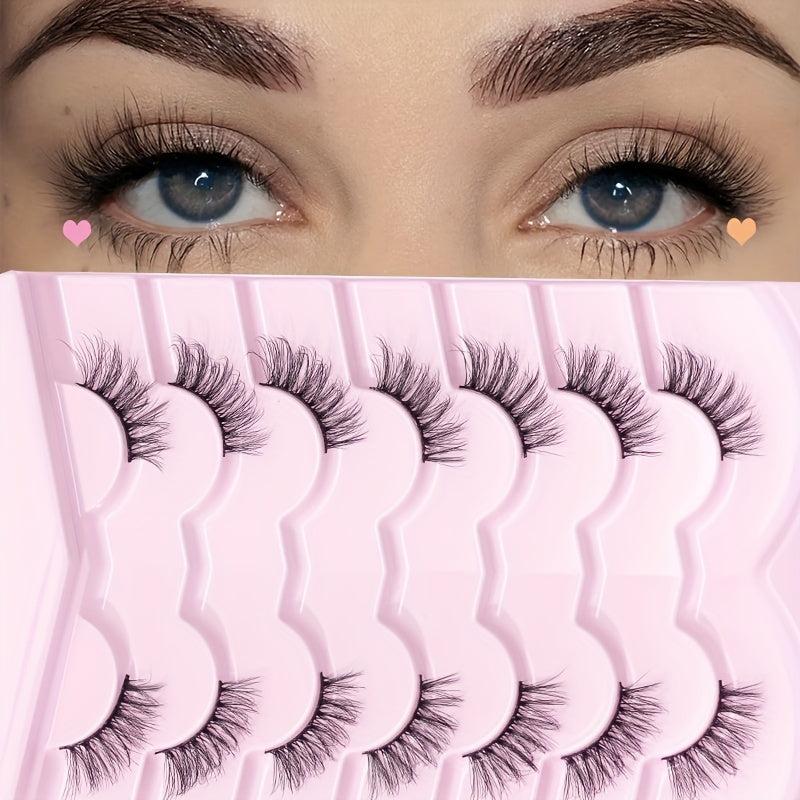7 Pairs 5D Crisscross Cat Eye Lashes DIY Makeup Natural Volume