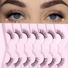 7 Pairs 5D Crisscross Cat Eye Lashes DIY Makeup Natural Volume
