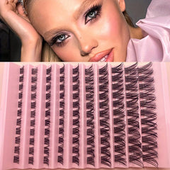 110pcs D Curling Lash Extension Clusters, Fluffy Wispy Individual Lashes, 8-16mm