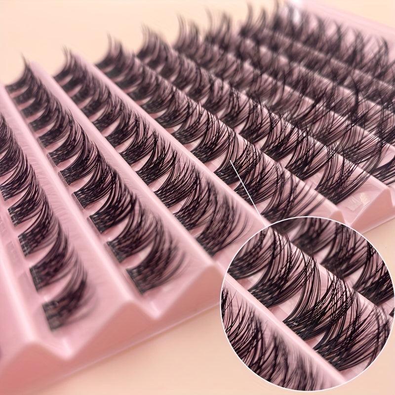 110pcs D Curling Lash Extension Clusters, Fluffy Wispy Individual Lashes, 8-16mm