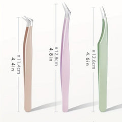 Stainless Steel Precision Eyelash Tweezers Curler Clip