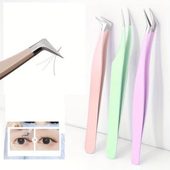 Stainless Steel Precision Eyelash Tweezers Curler Clip