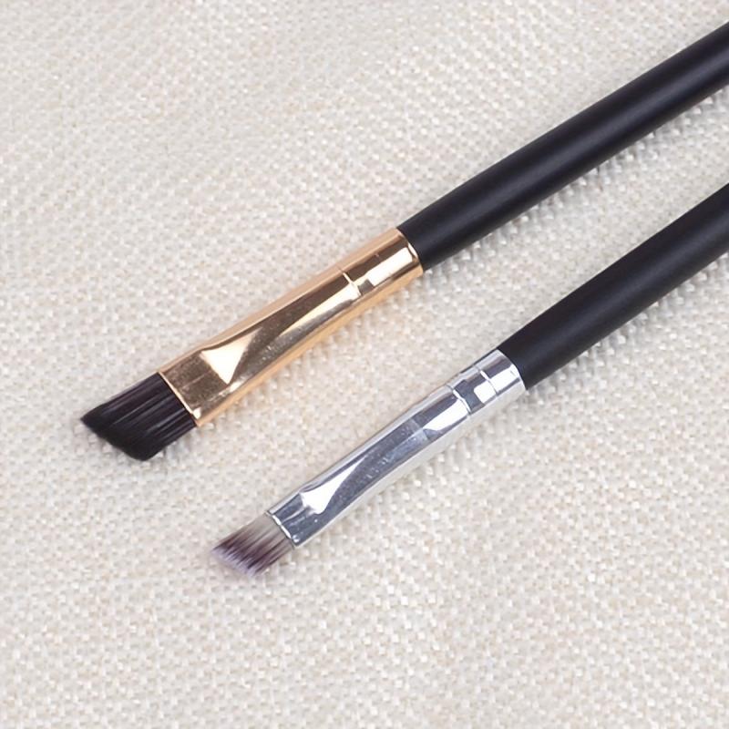 2pcs Double Headed Angled Eyeliner & Eyebrow Brush with Spoolie