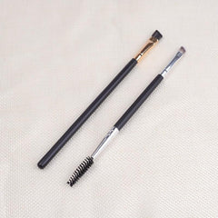2pcs Double Headed Angled Eyeliner & Eyebrow Brush with Spoolie