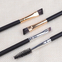 2pcs Double Headed Angled Eyeliner & Eyebrow Brush with Spoolie