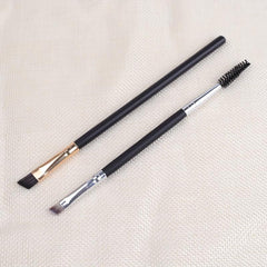 2pcs Double Headed Angled Eyeliner & Eyebrow Brush with Spoolie
