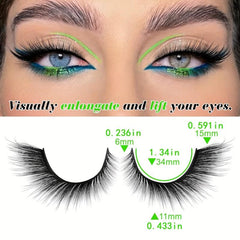 6 Pairs Cat Eye False Eyelashes Natural 3D Ultra Lightweight Faux Mink
