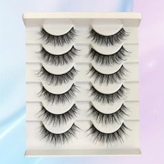 6 Pairs Cat Eye False Eyelashes Natural 3D Ultra Lightweight Faux Mink