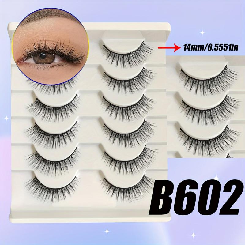 6 Pairs Cat Eye False Eyelashes Natural 3D Ultra Lightweight Faux Mink