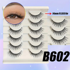 6 Pairs Cat Eye False Eyelashes Natural 3D Ultra Lightweight Faux Mink