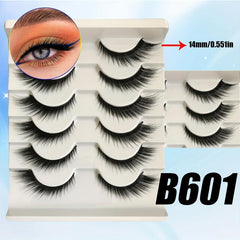6 Pairs Cat Eye False Eyelashes Natural 3D Ultra Lightweight Faux Mink