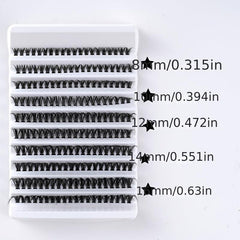DIY Self Grafting False Eyelashes 10 Rows 200pcs Clusters 3D Effect