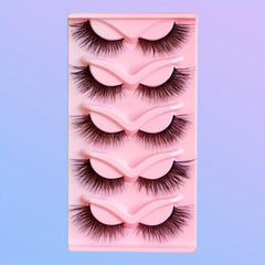 Soft Natural Cat Eye Lashes Long Full Strip w/Winged Ends