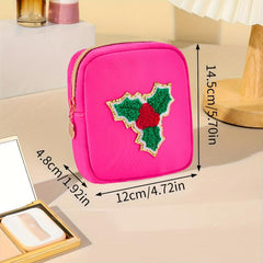 Chenille Makeup Bag Towel Embroidered Pattern Holiday Candy Bag