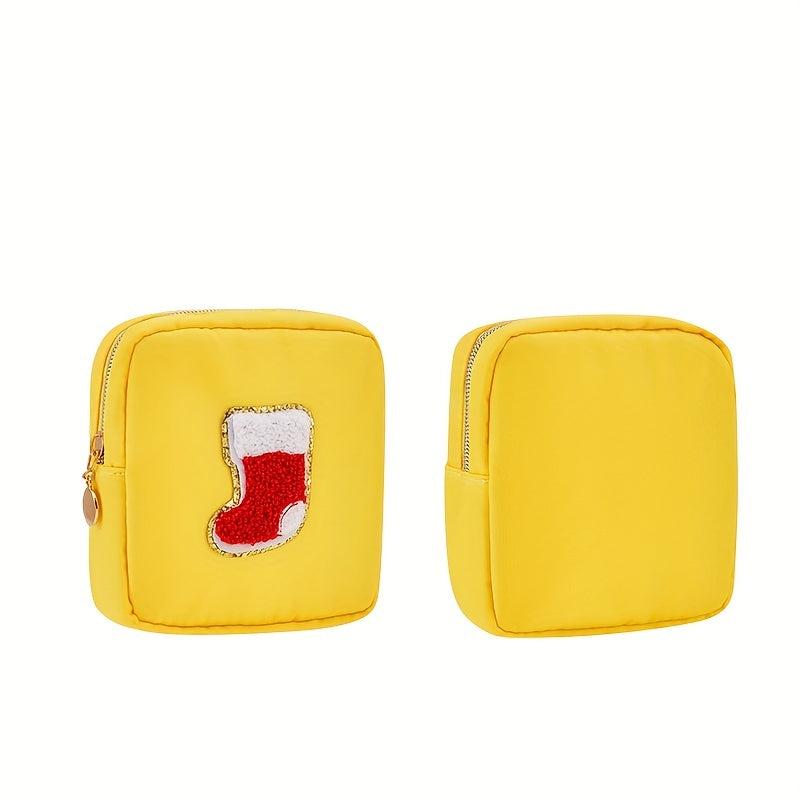 Chenille Makeup Bag Towel Embroidered Pattern Holiday Candy Bag