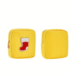 Chenille Makeup Bag Towel Embroidered Pattern Holiday Candy Bag