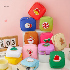 Chenille Makeup Bag Towel Embroidered Pattern Holiday Candy Bag