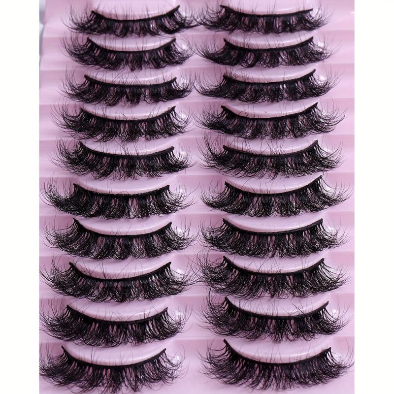 10 Pairs Messy Faux Mink False Eyelashes 3D Curly Lashes Extension