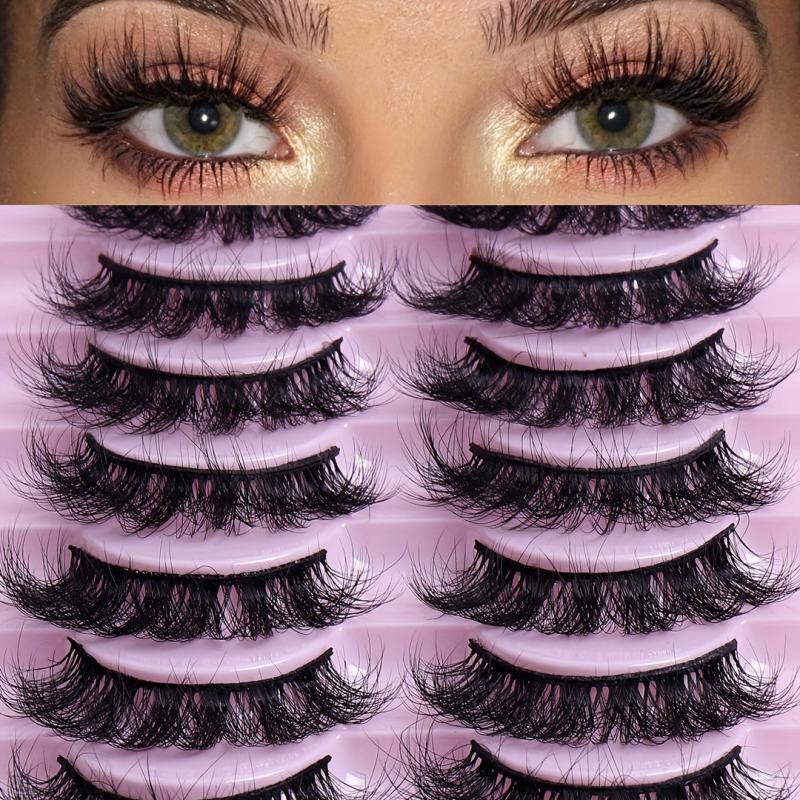 10 Pairs Messy Faux Mink False Eyelashes 3D Curly Lashes Extension