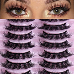 10 Pairs Messy Faux Mink False Eyelashes 3D Curly Lashes Extension