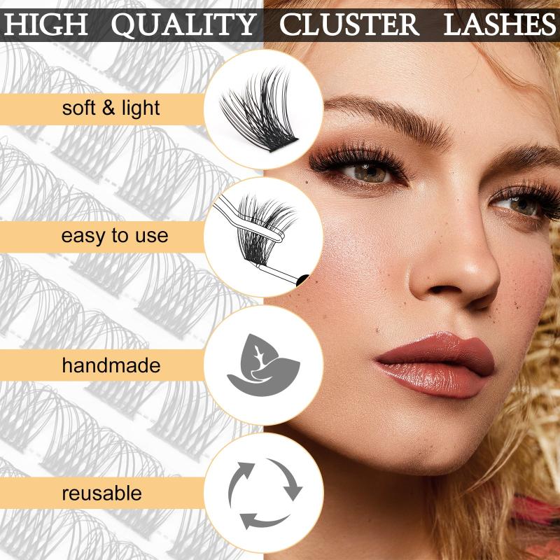 DIY Eyelash Extensions Kit 120 Pcs Clusters Applicator Tool Glue Remover