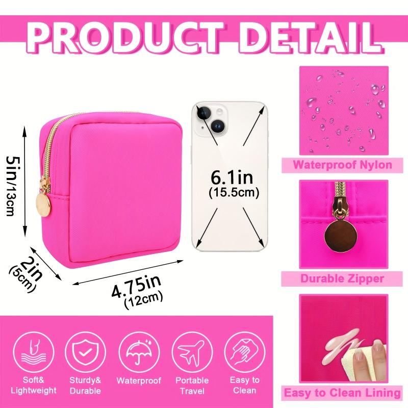 Waterproof Nylon Makeup Bag - Hot Red