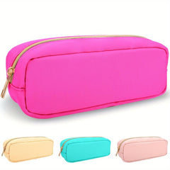 Waterproof Nylon Makeup Bag - Hot Red
