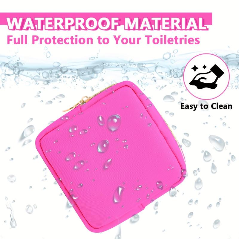 Waterproof Nylon Makeup Bag - Hot Red