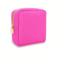 Waterproof Nylon Makeup Bag - Hot Red